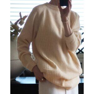 Soft Cozy Vintage Wool Long Sweater with Pockets